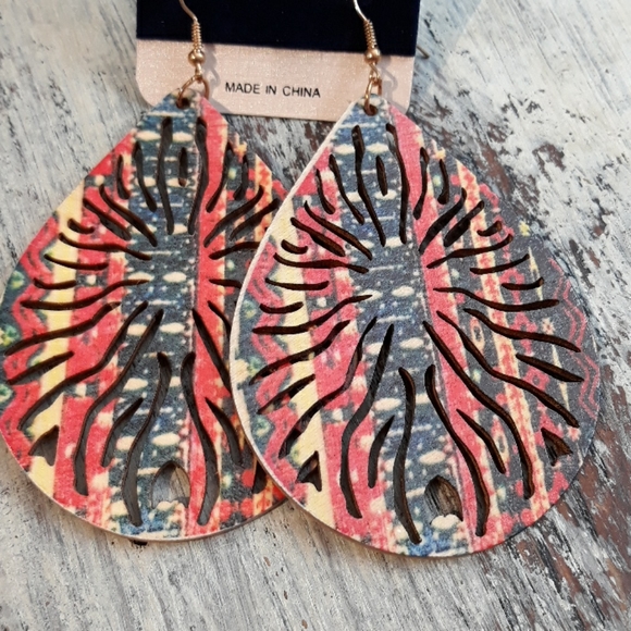 Jewelry - 3 FOR $15 Festival Wood Earrings